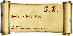 Sváb Ráfis névjegykártya